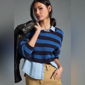 Anthropologie x Pilcro layered sweater